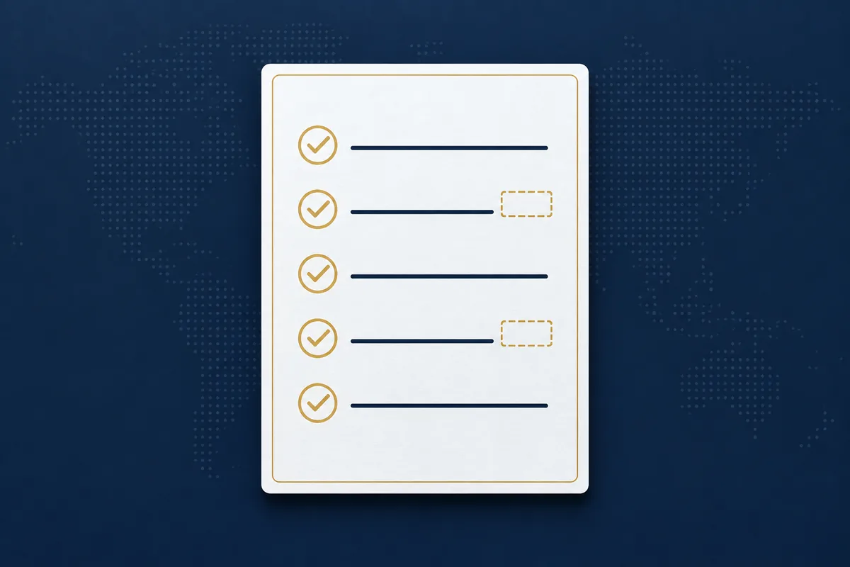 Checklist with source stamps