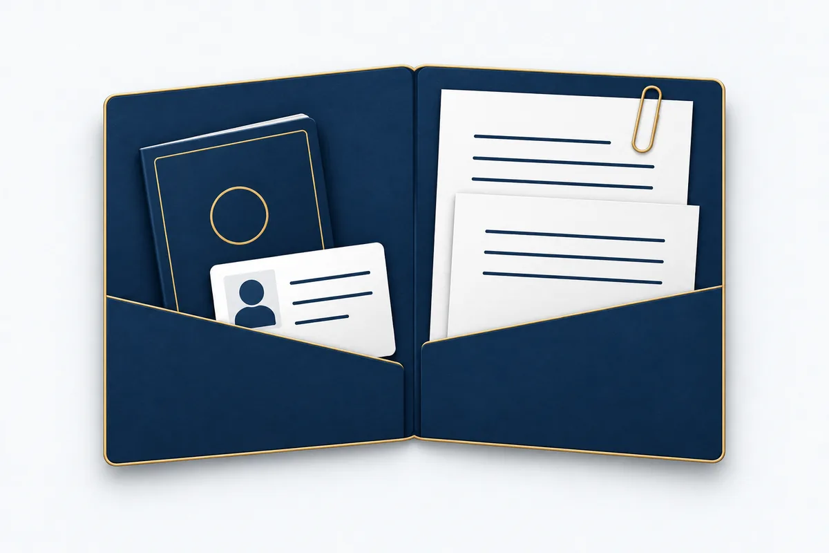 Organized folder of customer documents